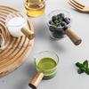 Small Milk Jug with Wooden Handle - Espresso Measuring Cup for Home