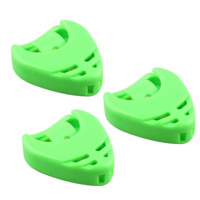 3pcs Guitar Pick Holder Triangle Heart Shape Adhesive Portable Green