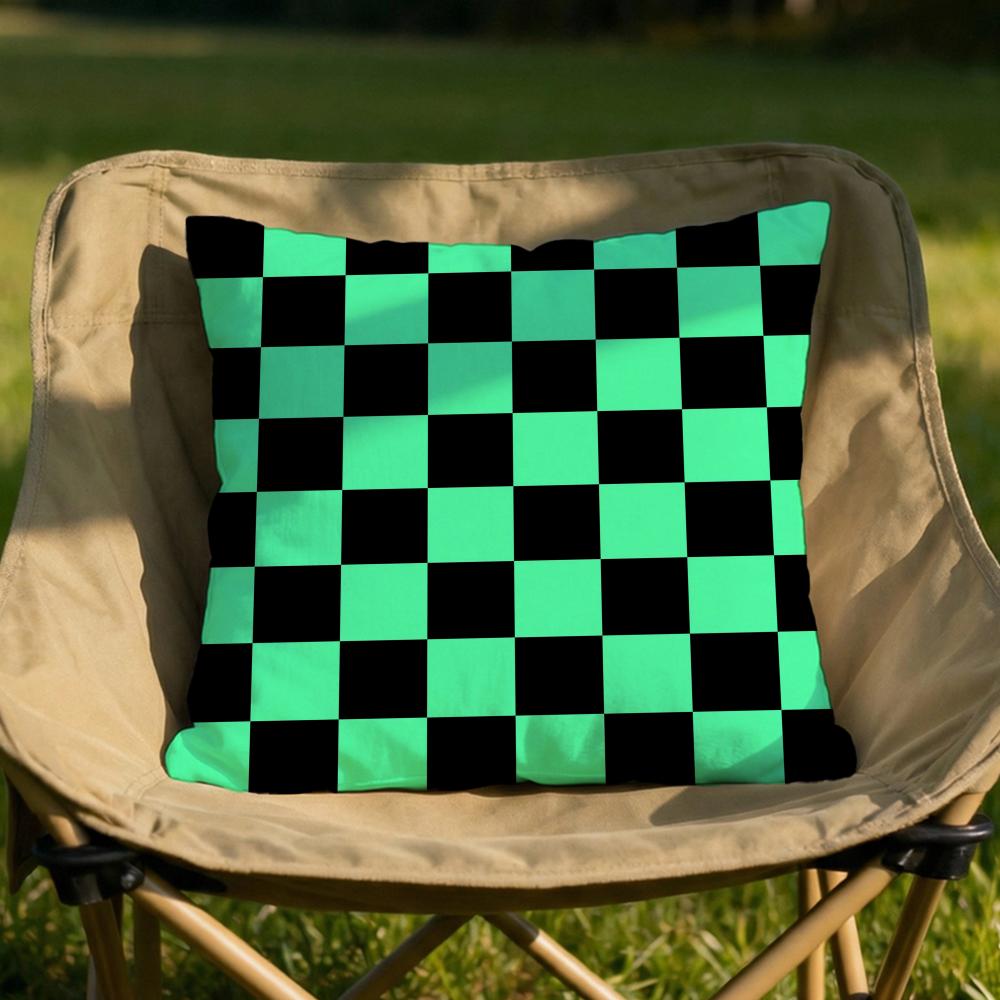 Black White Checkerboard Cushion Cover Soft Reversible  Durable Pillow Cover  MultiScene Use for Home  Car Daily Comfort