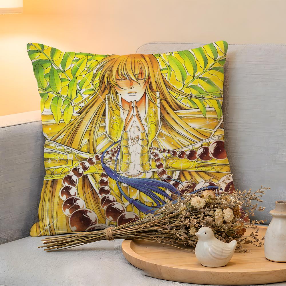 Cushion Cover Linen SkinFriendly Soft Decorative Case For Sofa Home Decor Vintage Anime SSaint Seiya Pillow cover
