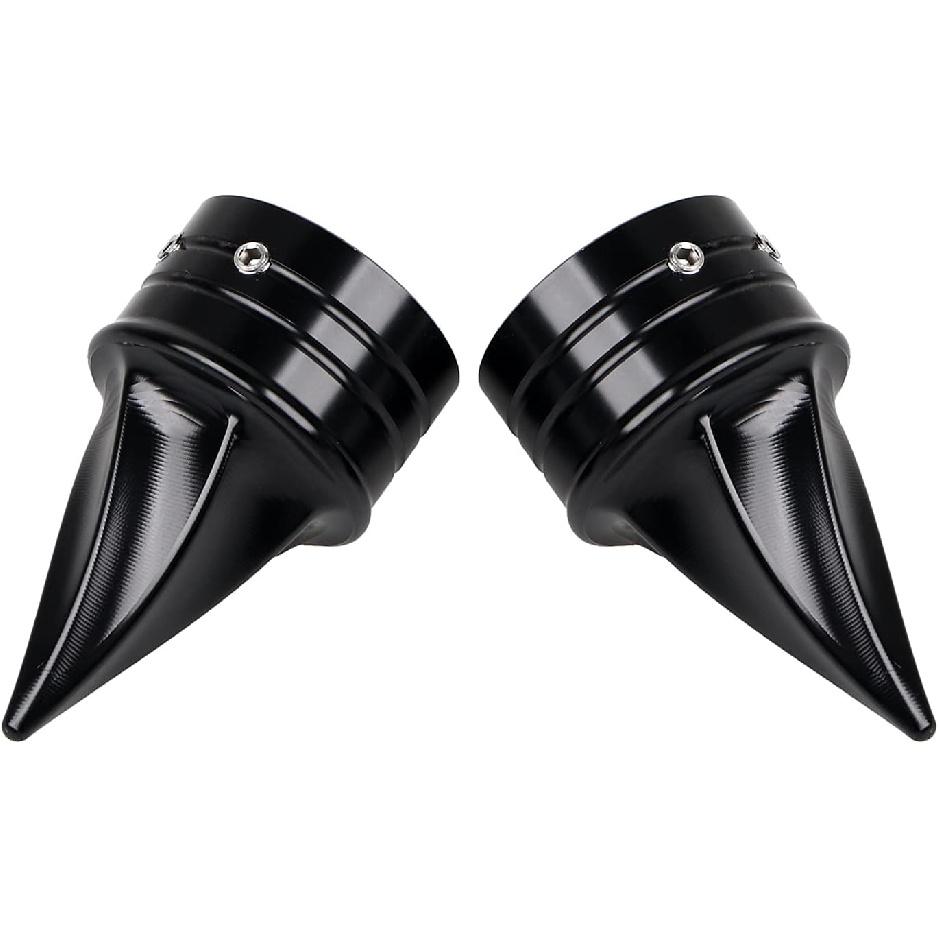 Black Spike Front Twisted Axle Nut Covers Axle Caps Compatible for Harley Touring Softail Dyna Street Glide Road King Road Glide