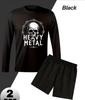 Casual Long Sleeve & Shorts Set for Men, Solid Color & Classic, Perfect for Daily Wear