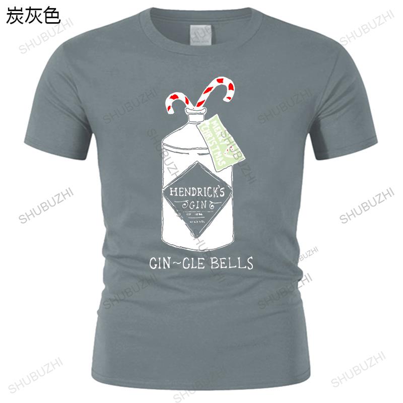 mens high quality short sleeve t shirt vintage tee tops Gin Christmas GIN GLE BELLS summer cotton brand loose cool teeshirt