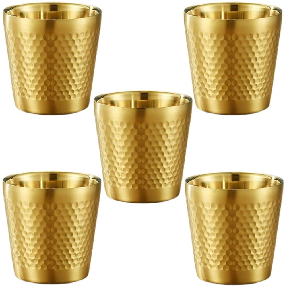 

ARARAGI Stainless Steel 175ml Vacuum Double Keeps Drinks Hot or Made of SUS304 Compliant with Food Sanitation Stylish Hammered Stackable for Storage