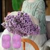 DIY Craft Rose Bouquet Blanket Fashion Material Pack Artificial Knitted Blanket  Mother's Day