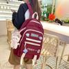 Schoolbag new schoolbag female junior high school Korean version large capacity double backpack primary school students third to sixth grade cute