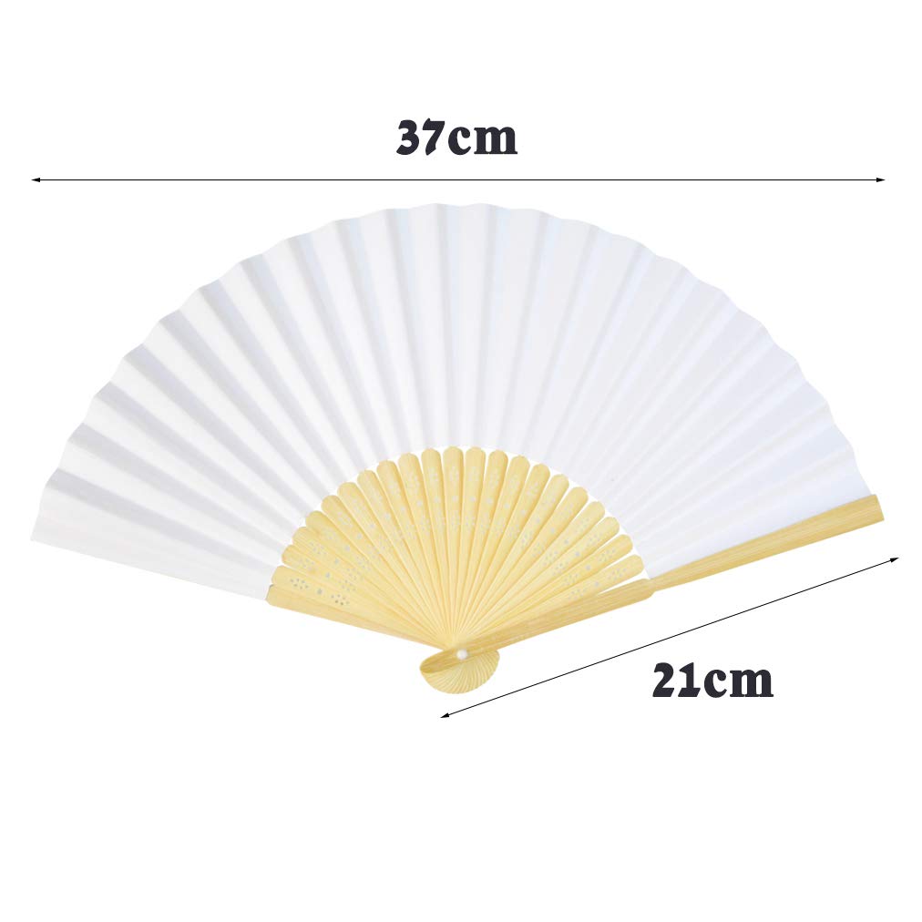 Cnomg Folding Painting Solid White 30-Pack Fans, Fans, Color, DIY, Foldable,