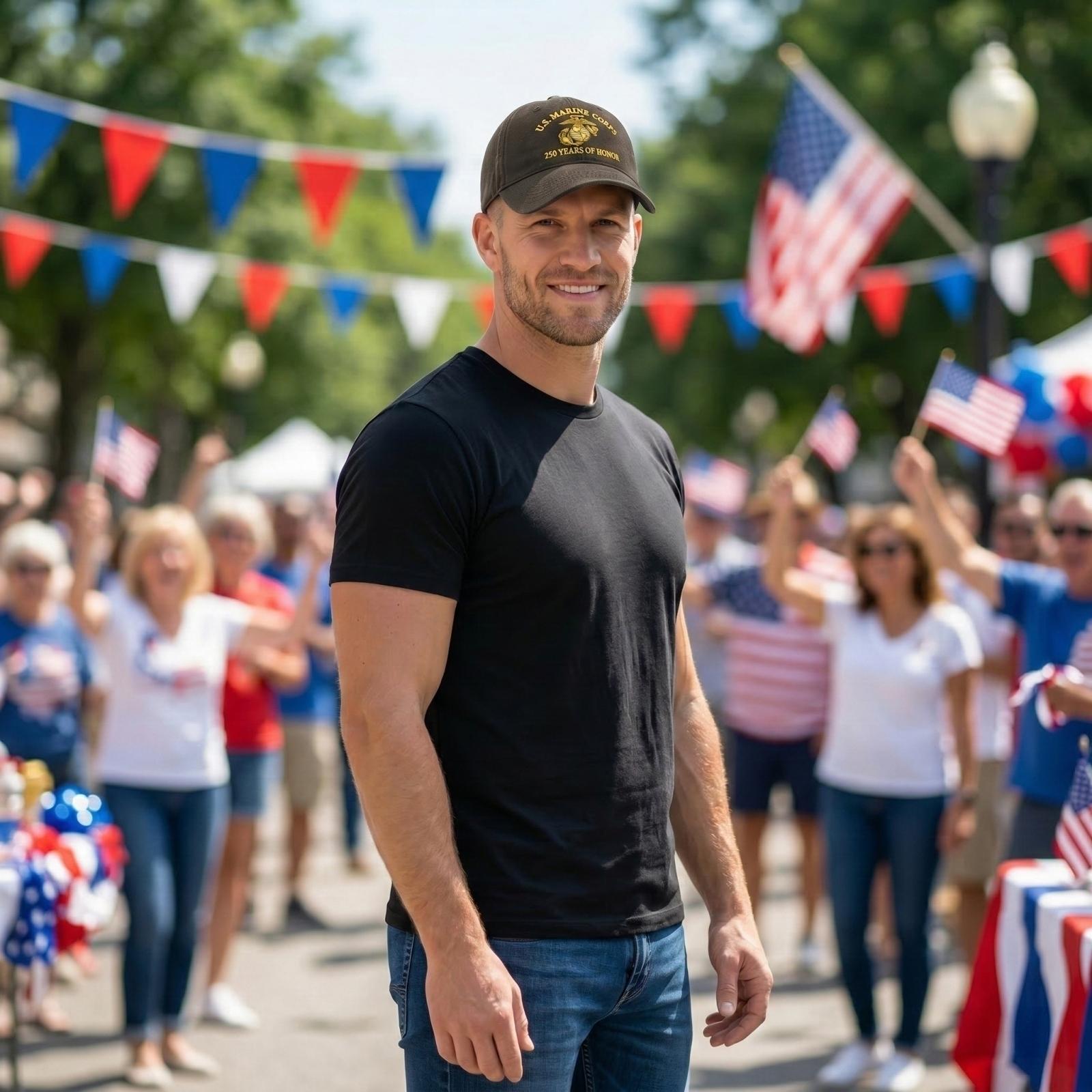 

Printed Baseball Cap, Commemorating The 0th Anniversary Of The United States . One Size кофейный