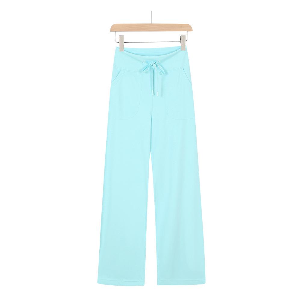 Lulu-Inspired High Waist Yoga Pants - Drawstring Straight Leg with Loose Drape for Casual Sports