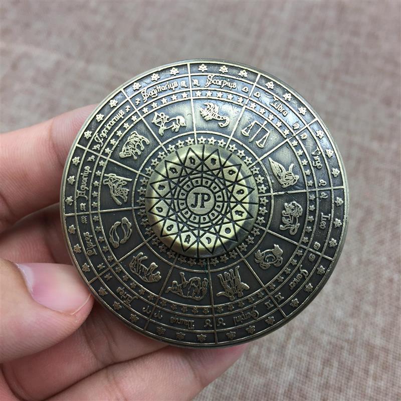 Full Metal 12 Constellation Fingertip Spinner Engraved Design Stress Relief Gyroscope For Adults - Focus Toy Finger Rotation
