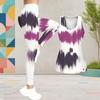 Women Plus Size Printed Scoop Neck Sleeveless Tank Top And Fitted Long Pants Two Piece Set