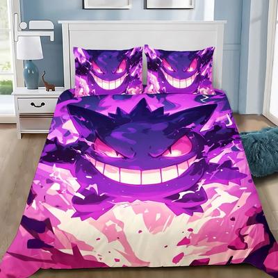 Cartoon Cute Evil Pok É Mon Microfibre Bedding Sets,Children'sBirthday Gift with Zip Room Decor  forTeenagers Adult Duvet Cover
