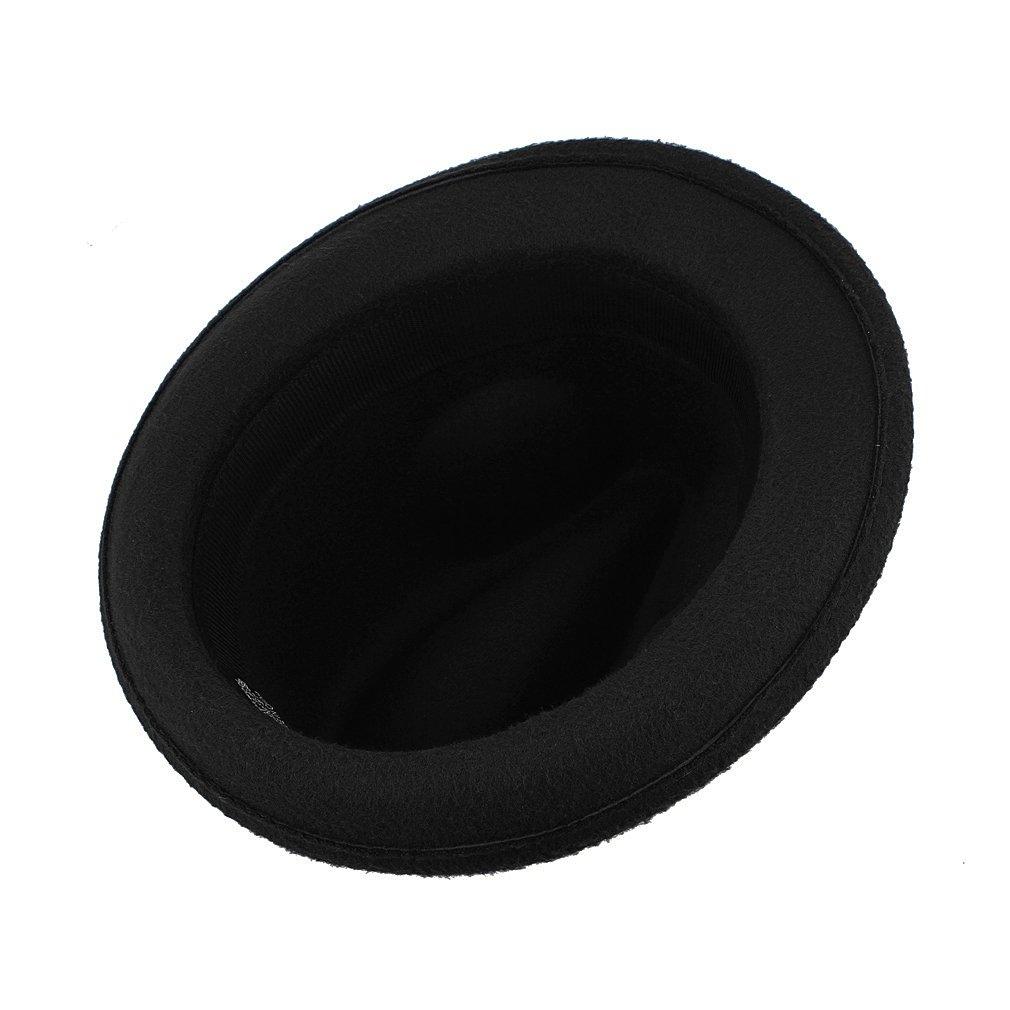 GEMVIE Filz Fedora mit Perfekt für Outdoor und Schwarzer Herrenhut, Krempe, Reise, Formell, Weich, Lässig,