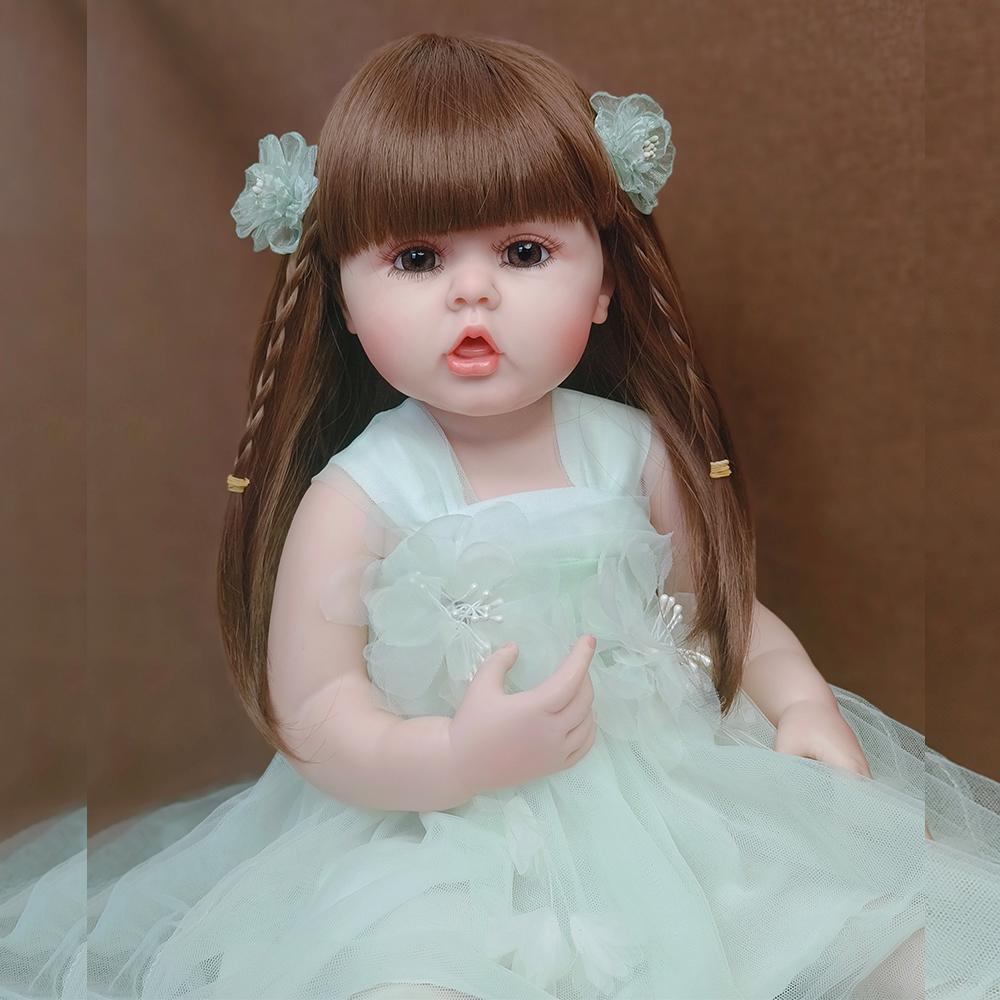 22 Inch Lifelike Newborn Baby Doll Can Take Shower Handmade Bebe Reborn Doll For Children Toy