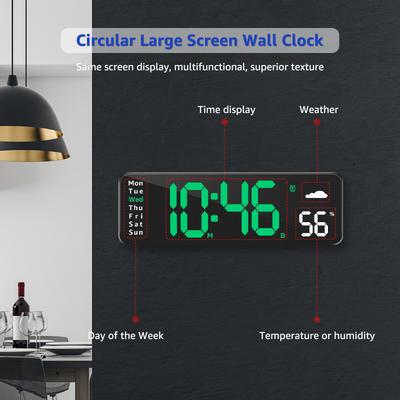 Hängende LED Vollbild digitale multifunktionale Display-Uhr mit Fernbedienung, einstellbarer Dimmfunktion, Heimdeko-Uhr