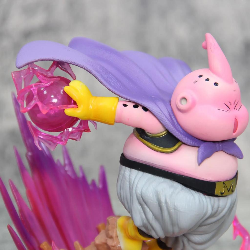 Figurine Dragon Ball Z 19cm Majin Buu Figurine Anime Gros Buu Figurine GK avec Lumière Statue PVC Modèle Poupée Jouets de Collection Beaux Cadeaux