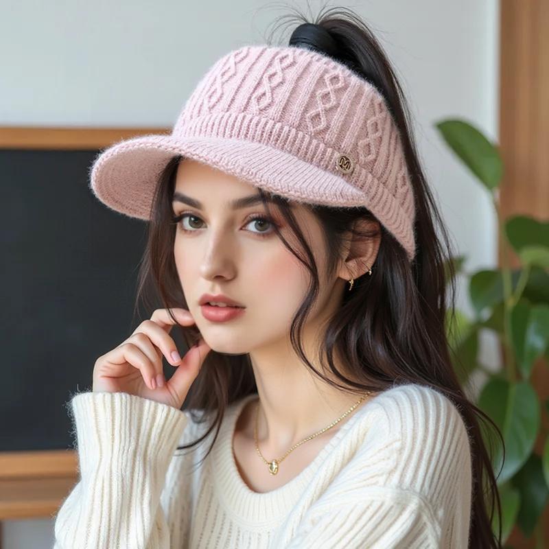 1PC Baseball Cap Elegant Knitted Headband Warmth Fit Gift Adjustable Casual Thick Versatile Sports Cap Playful Multi-Color
