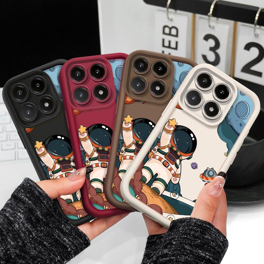 Happy Astronaut Phone Case For Xiaomi 15T 14T 13T Pro 17 15 14 13 12 Lite Ultra Pro Max 5G Staircase Soft Cover