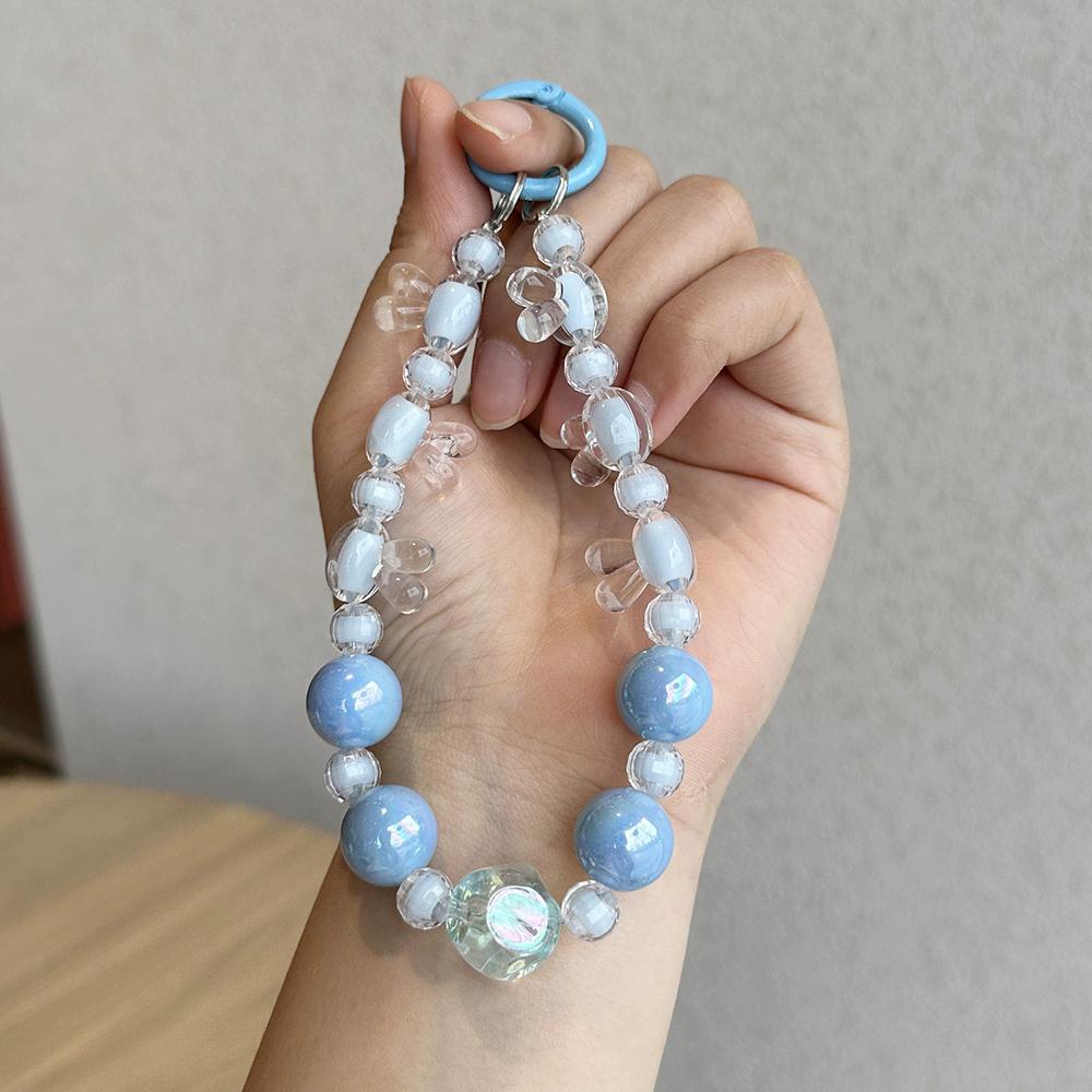 Acrylic Rabbit Shaped Bead Keychain New Exquisite Handmade Creative Colorful Handbag Chain Accessories Gift