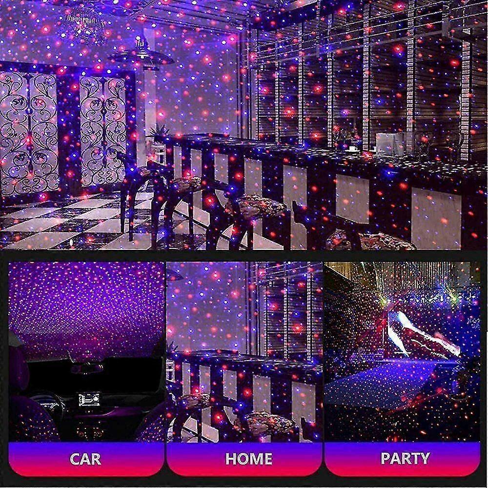 Monochrome multicolor babys breath car starry sky light USB car atmosphere light roof projection light