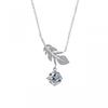Womens Feather Zircon Pendant Necklace Light Luxury Ins Style Collarbone Chain