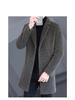 Men's Striped Mid-Length Overcoat Suit Collar Trench Coat, 2023 Autumn/Winter, Youth Plus Cotton, Thickened.