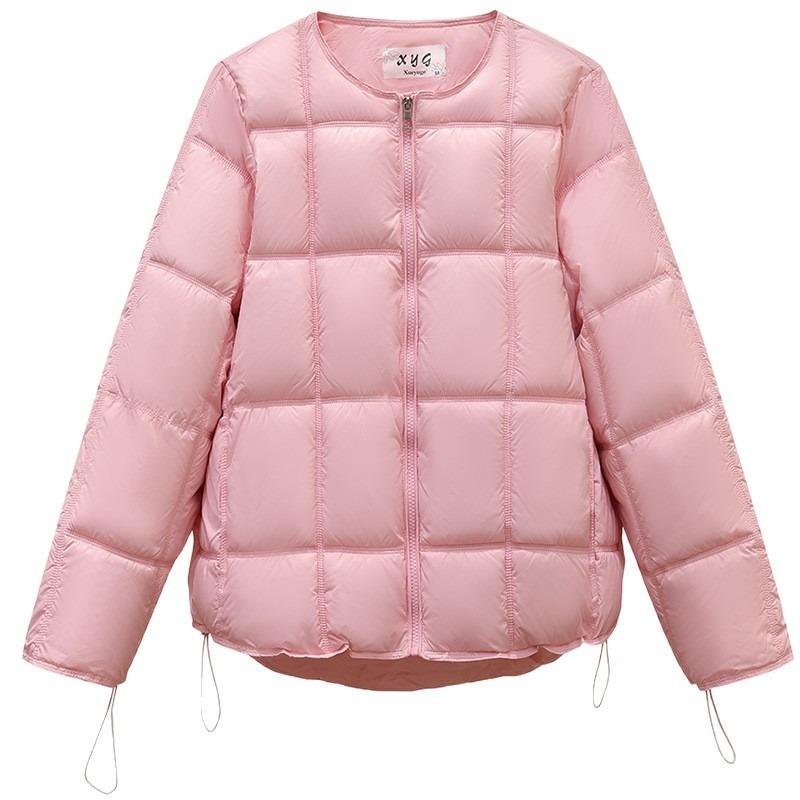 Cotton-padded Women's Short Winter New Down Cotton Clothes Women's Puffs Tofu Blocks Round Neck Loose Bread Clothes Jacket Women