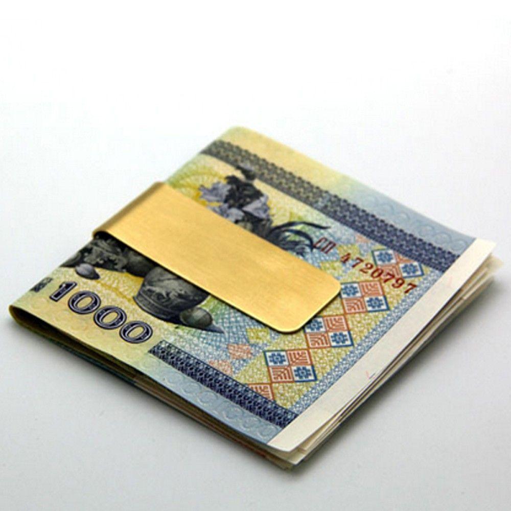 Gold Color Banknote Holder Silver Metal Clamp Credit Card ID Clips Cash Clamp Money Clip Wallet