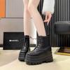 Real soft leather cos shoes increase height and show legs thin platform shoes 9cm British style 2025 new short boots short Martin boots tide