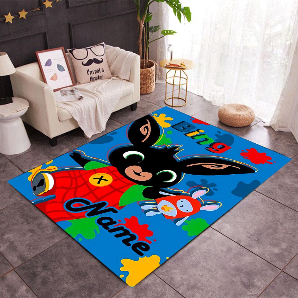 Bunny Friend Personalized Text Floor Mat Perfect for Balcony Hallway Decorate room Living Rooms Anti-slip Rug Anime Office Decor Best for Christmas