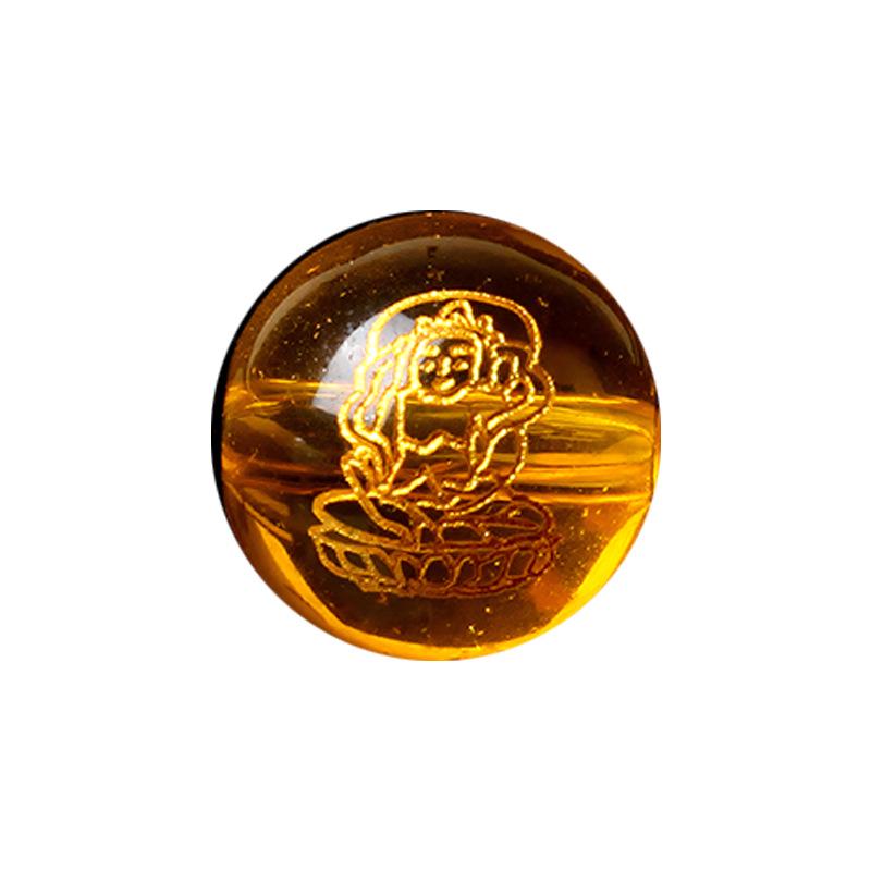 Imitation Agate Engraved Five Gods of Wealth Round Beads for Men's and Women's Accessories