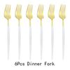 6pcsset Fork Salad Set Dinner Fork Dinnerware Cutlery Stainless Steel Long Handle Fork Blcak Rainbow Gold Fork Tableware Silverware Set