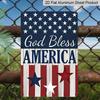 2D Flat Decorative 8×12 Inch Aluminum Plaque Metal Sign | God Bless America Patriotic Star & Stripes Design; Ideal for Patriotic Home & Outdoor Wall