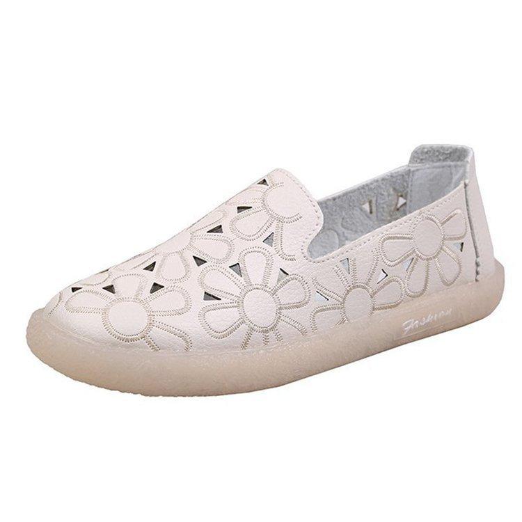 

Hollow hole shoes women s 2025 new fashion versatile soft sole breathable one pedal lazy shoes white nurse shoes 40