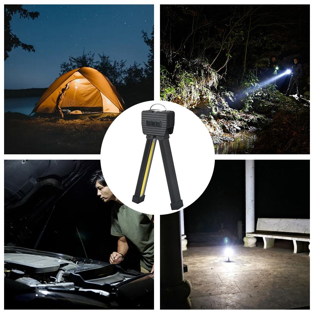 Gym Lamp for Posing Magnetic LED Flashlight with Hanging Hook Inspection Lamp USB Rechargeable Portable Torch Work Light Outdoor
