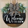 Wooden Doorplate Welcome Sign Outdoor Decorative Door Hanging Sign Room Decoration Wooden Handicrafts