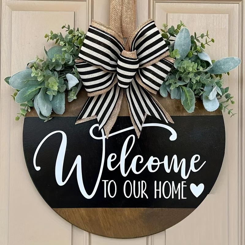 Wooden Doorplate Welcome Sign Outdoor Decorative Door Hanging Sign Room Decoration Wooden Handicrafts