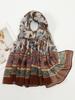 Elegant Women Retro Silk Scarf Floral Print Wrap Shawl Lady Bandanas Hijab Boho Beach Long Scarve Pareo Headscarf Fashion Korean