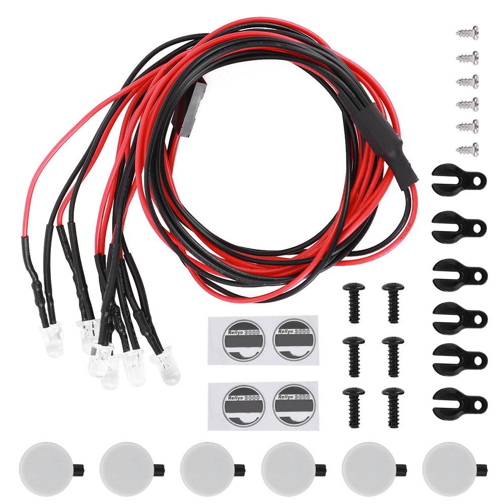 LED Roof Luggage Rack Lights Round Lampshade Fit for Traxxas Trx4 SCX10 II 90046 90047 1 10 RC Car6LED