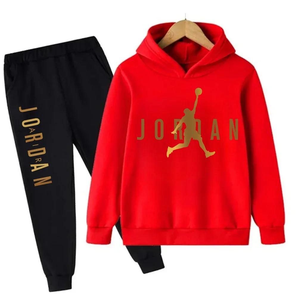 TZWYAutumn Warm Slam Dunk Master Pattern Printed Children Set Hoodie+Pant Suit 2pcs Set Kids Boy Girl Fashion Clothing Tracksuits