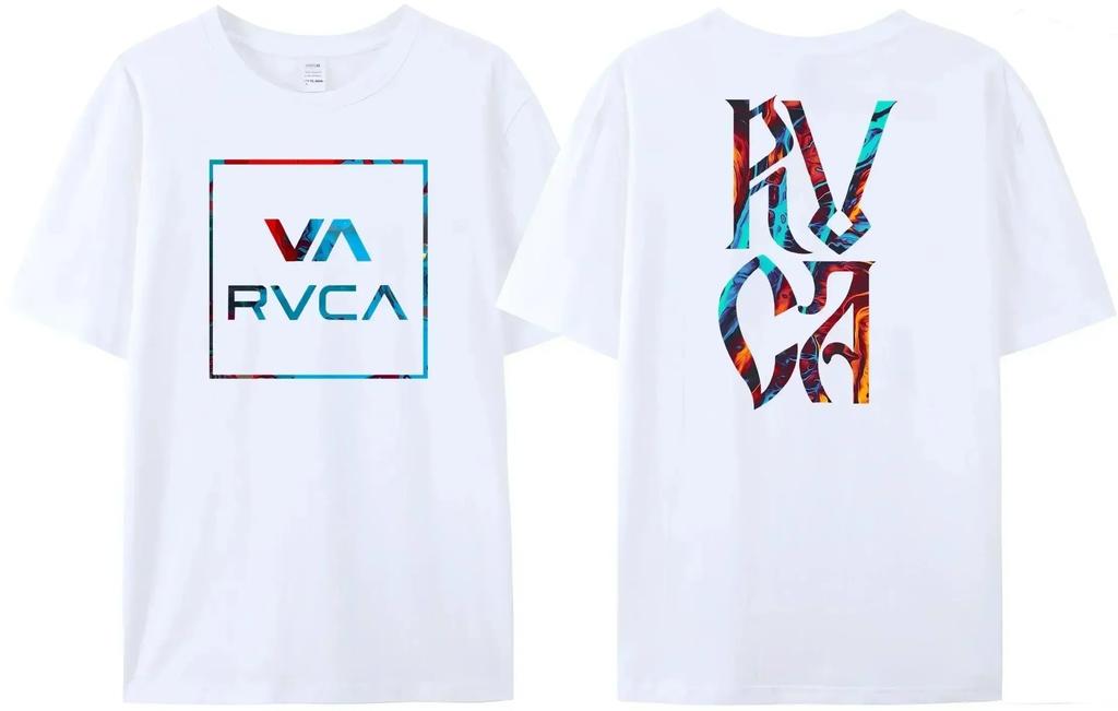 Summer Trendy Brand RVCA T-shirt Men's Women's Plus Size Loose Short-sleeved Fashion Design Tee Streetwear Fashion Top