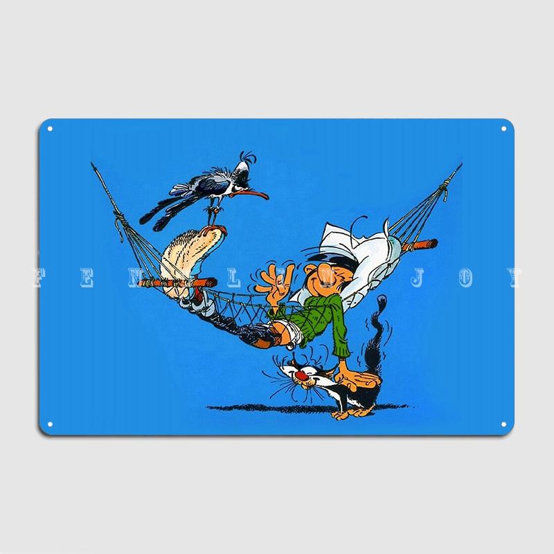 

Gaston Lagaffe Guust Flater Metal Plaque Poster Cinema Kitchen Club Bar Printing Wall Plaque Tin Sign Poster 20x30cm（7.8x11.8inch）