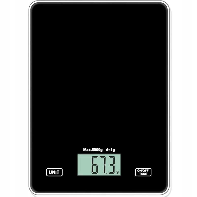 Waga Kuchenna Elektroniczna Precyzyjna Lcd Dotyk Czarna Szklana 5Kg / 1G