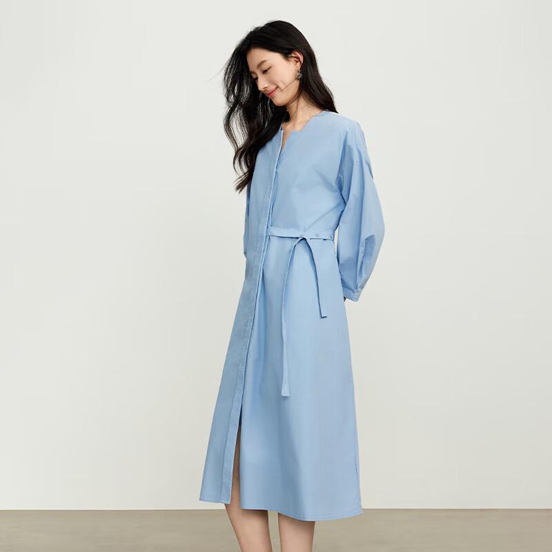 JOY SPEAKER Women's Casual Long Sleeve A-Line Shirt Dress