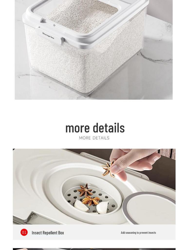 Large Rice and Flour Storage Bin: Sealed, Insect-Proof, Moisture-Proof, Food-Grade.