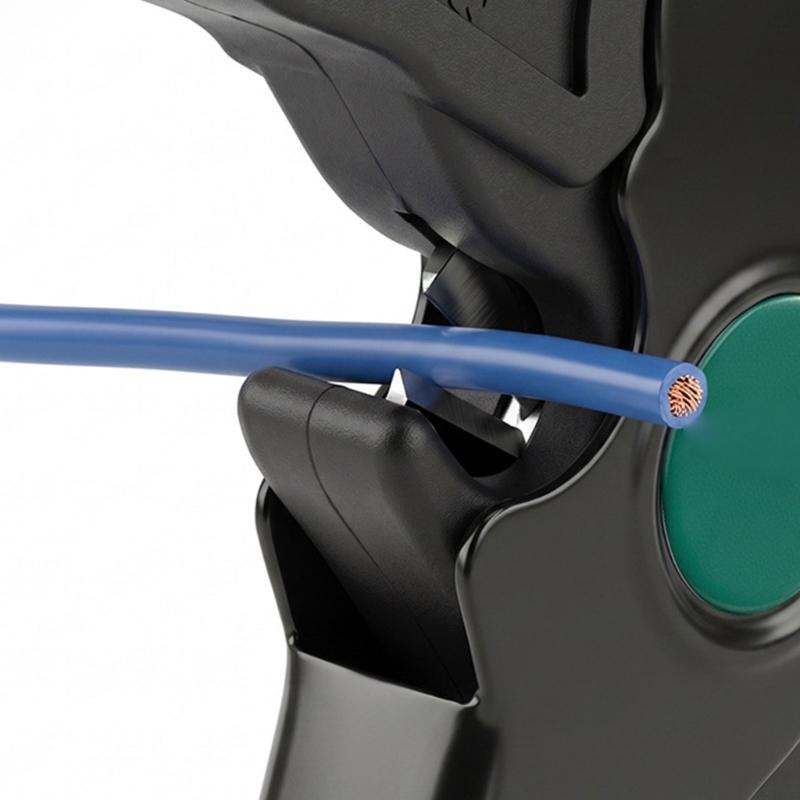 Wire Stripper and Cutter with Adjustable Insulation Length and Tension, Manual Hand Tool with a Stripping Jaw and Separate Steel Cutter