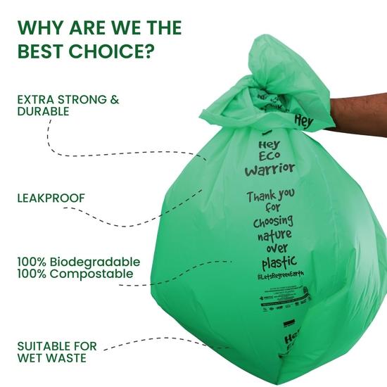 ARTH 100% kompostovatelný pytel na odpadky | 30 kusů, 15 pytlů x 2 balení, 19 x 21 palců, ekologický, pytel na odpadky odolný proti protečení, silný a odolný