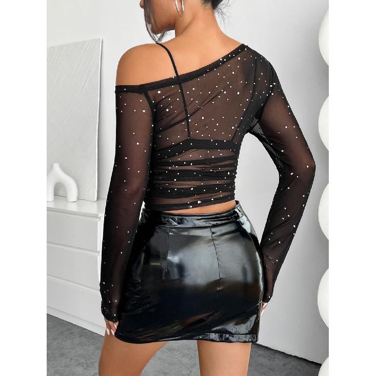 Spring And Autumn New Women'S Versatile Long Sleeve Daily Business Commuter Elegant Comfort Sexy Bottom Shirt Top