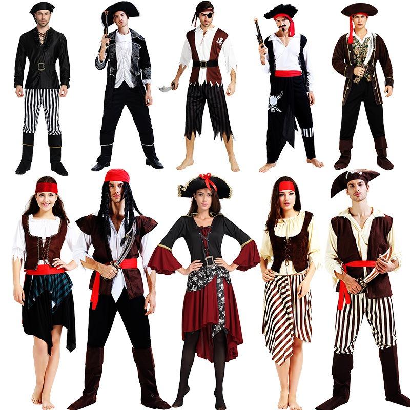 Halloween Costume Pirate Costume Queen Costume Caribbean Cosplay Costume Couple Male Captain Jack