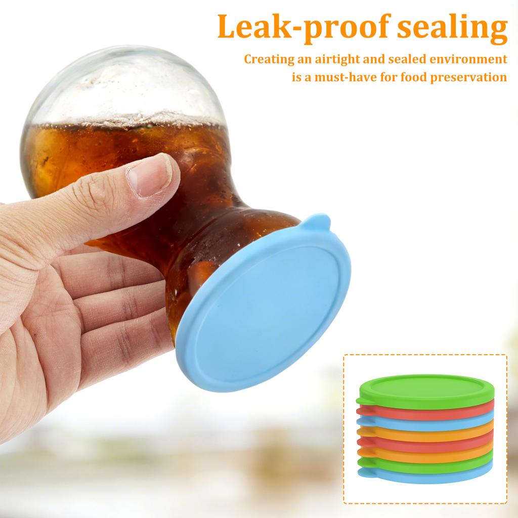 8Pcs 3 Inch Silicone Jar Lid Leak Proof Food Sealing Preservative Lid Reusable Heat and Cold Resistant Sealing Lid Kitchenware